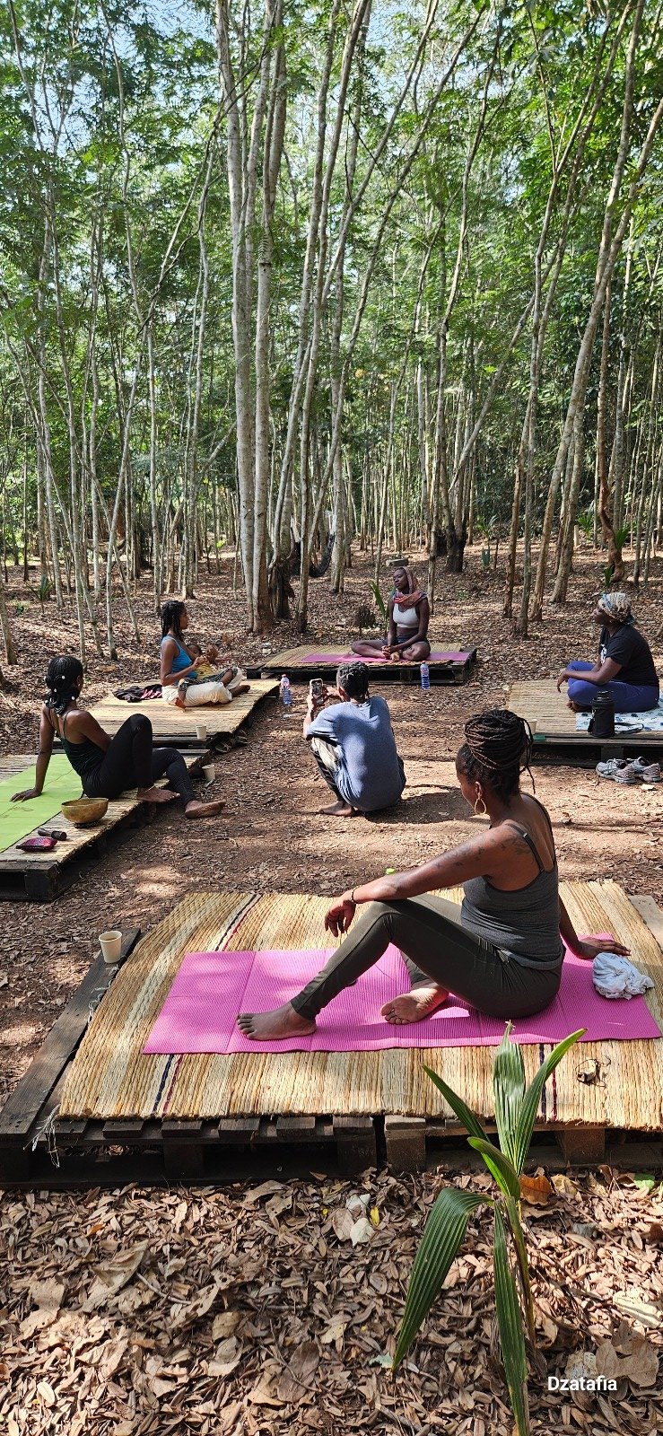 Mindfulness session in the forest